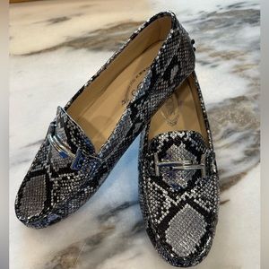 Tod’s Dopia Metallic Snake Loafers, Size 41 never worn